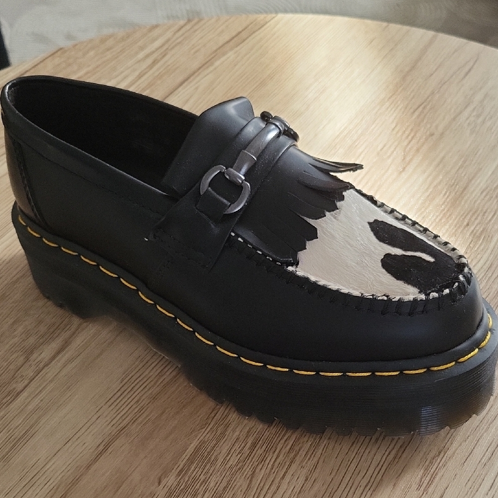 Dr. Martens Black and White Loafers